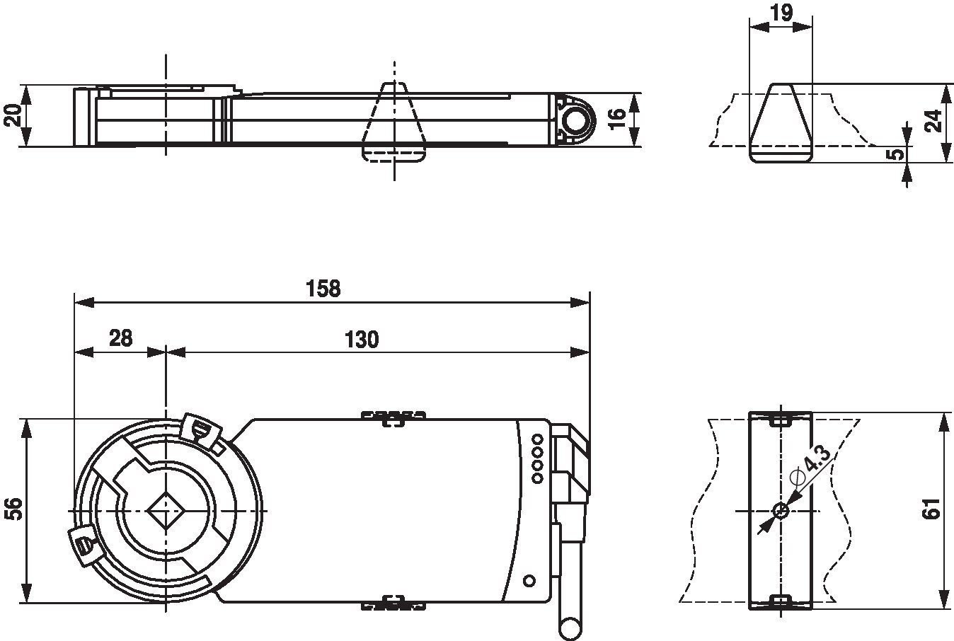 Электропривод Belimo CM24G-F-L (2 Н·м)